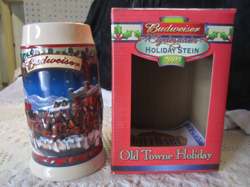 lot 109 image: Budweiser Clydesdales Holiday Stein...