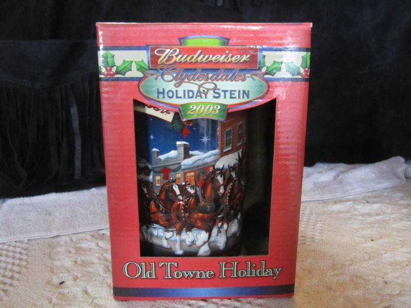 lot 110 image: Budweiser Clydesdales Holiday Stein...