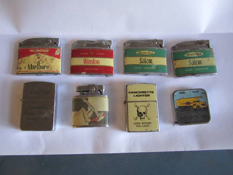 lot 121 image: Lot of 7 Vintage Lighters and Tape ...