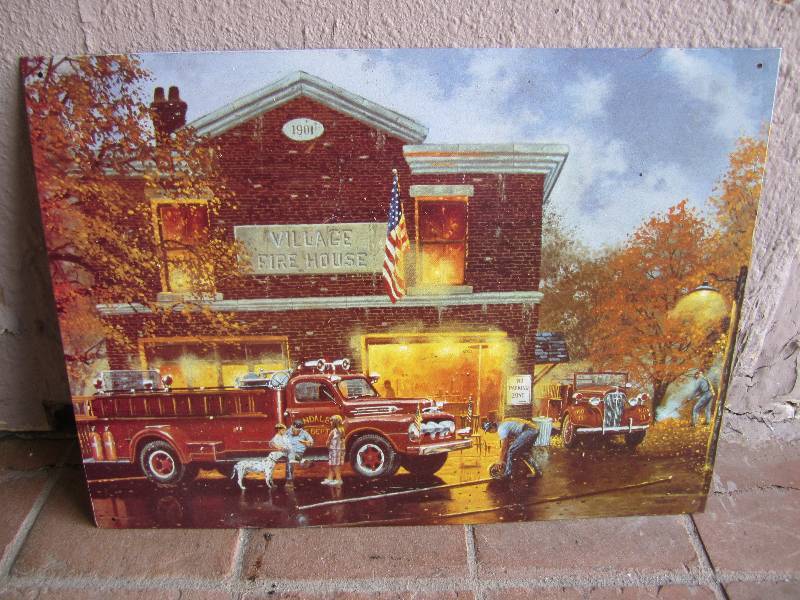 lot 143 image: Fire House Tin Sign 12.5 x 17.25...