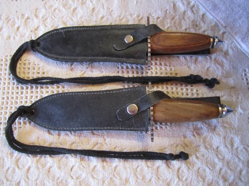 lot 176 image: Lot of 2 Knives with Sheaths Both a...