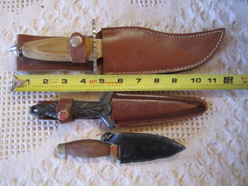 lot 181 image: Lot of 3 Knives with Sheaths...