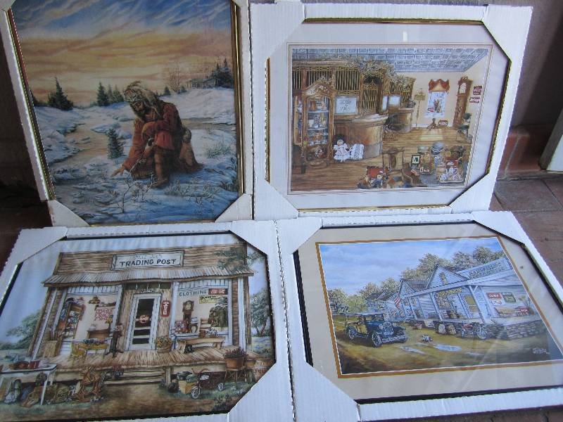 lot 196 image: Lot of 4 Frames Posters New old sto...