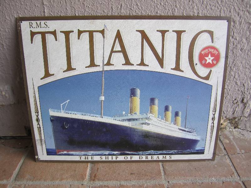 lot 211 image: Titanic The Ship of Dreams Tin Sign...