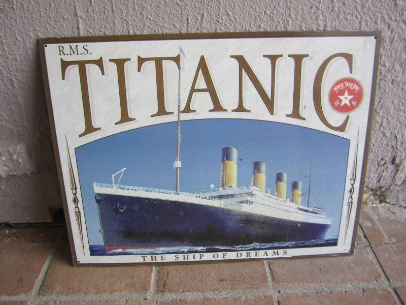 lot 212 image: Titanic The Ship of Dreams Tin Sign...