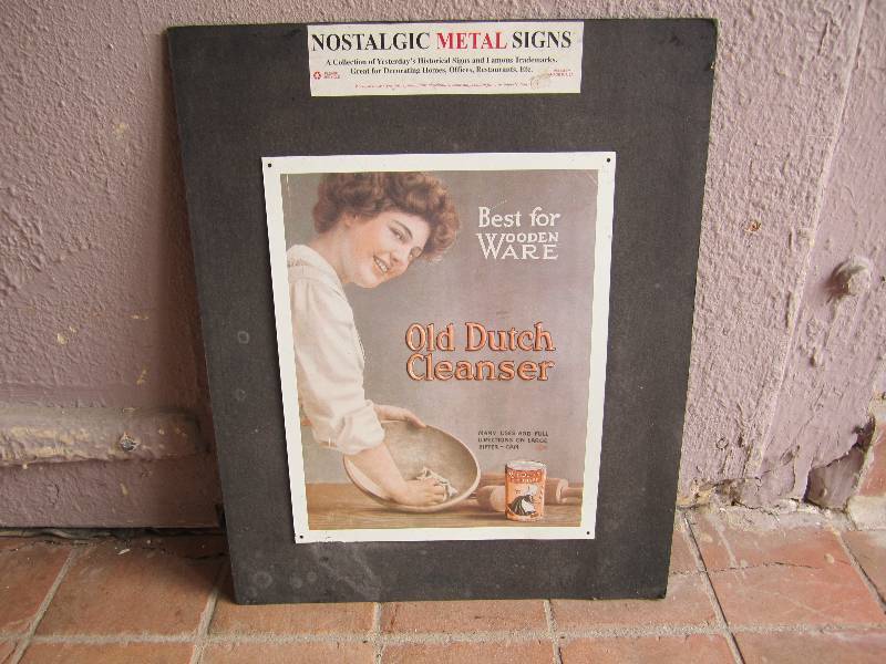 lot 216 image: Old Dutch Cleanser Tin Sign on card...