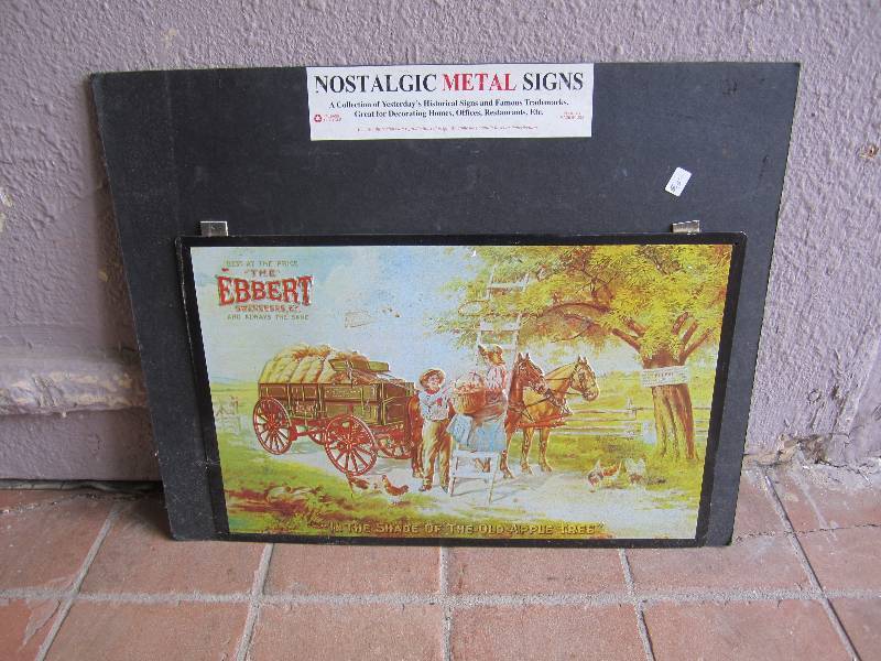 lot 217 image: The Ebbert Tin Sign on card stock b...