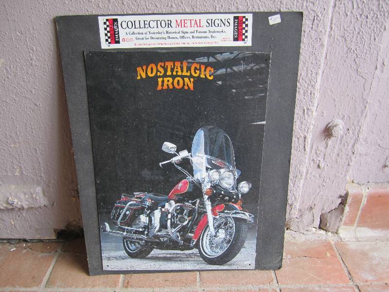 lot 218 image: Nostalgic Iron Motorcycle Tin Sign ...