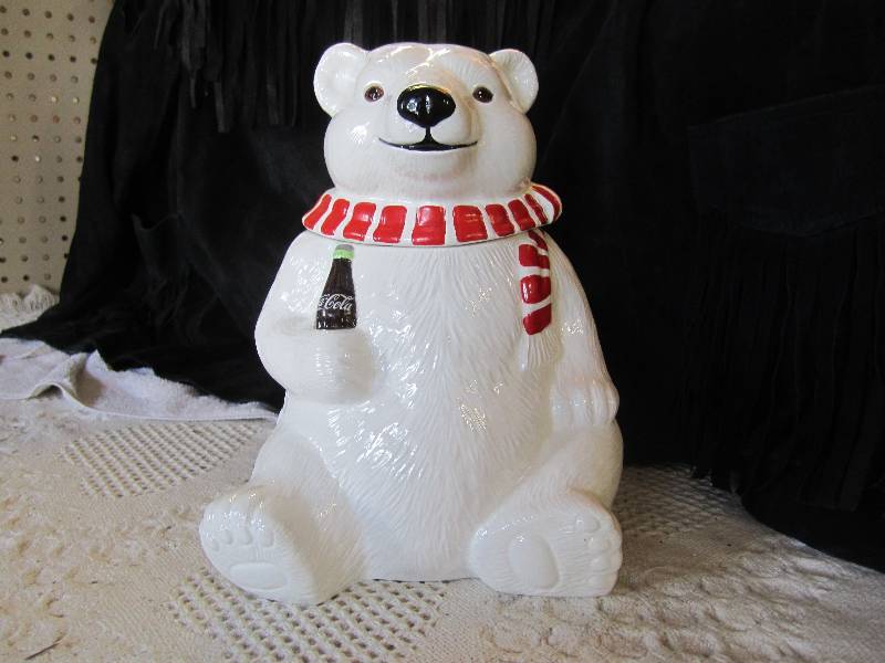 lot 232 image: Coca-Cola Bear Cookie Jar 9.5 tall...