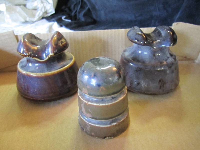 lot 240 image: Vintage Ceramic Insulators...