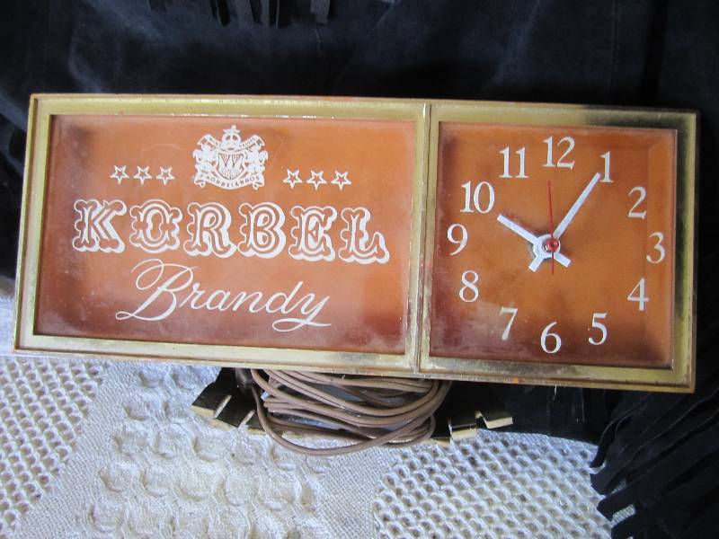 lot 246 image: Bar Clock Sign Plugged in and clock...
