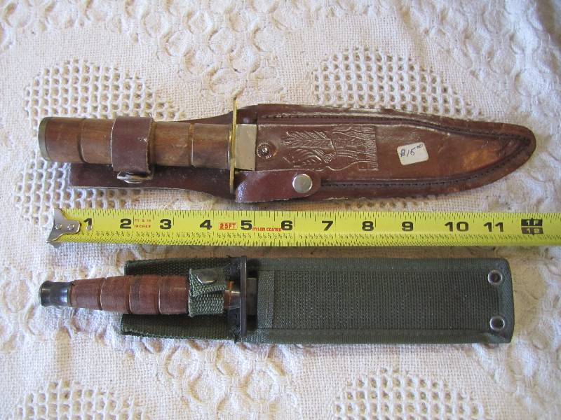 lot 252 image: Lot of 2 Knives with Sheaths...