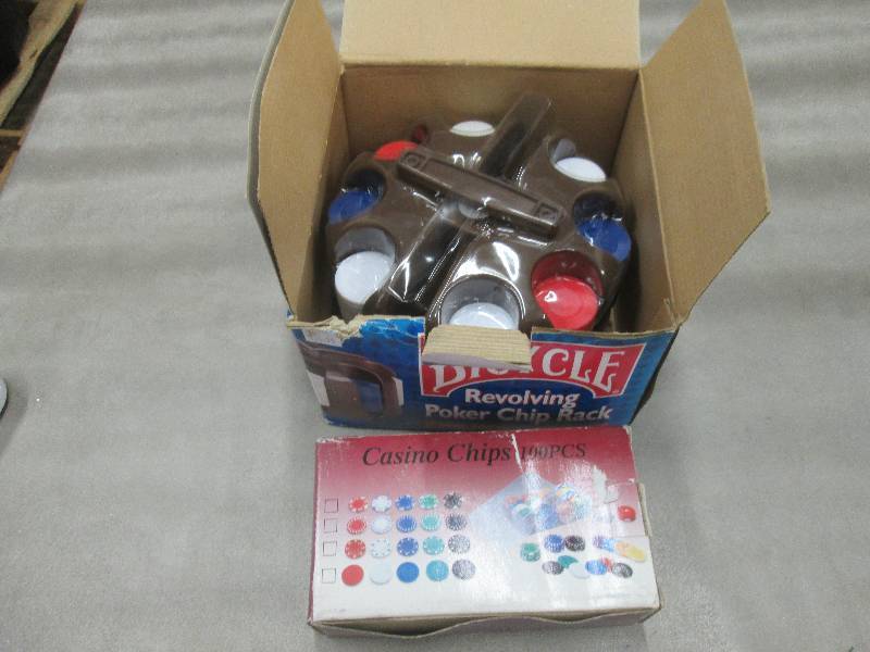 lot 96 image: Poker Chip Rack & Casino Chips...
