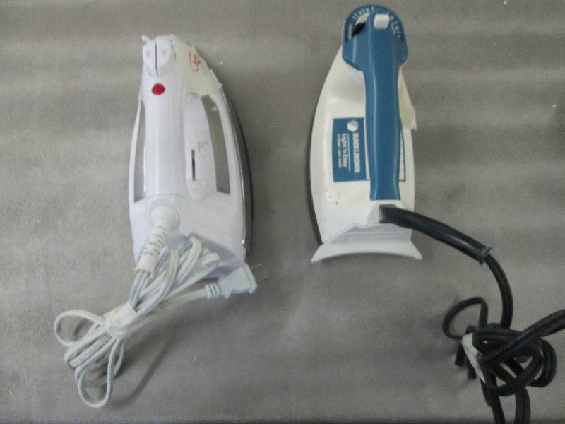 lot 133 image: Lot of 2 Steam Irons- used, power o...
