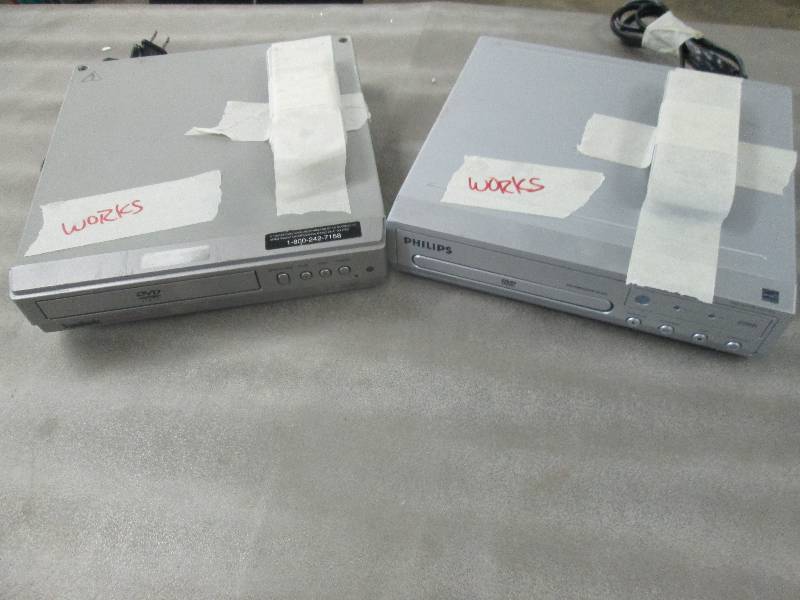 lot 150 image: Lot of 2 DVD Players- used, power o...