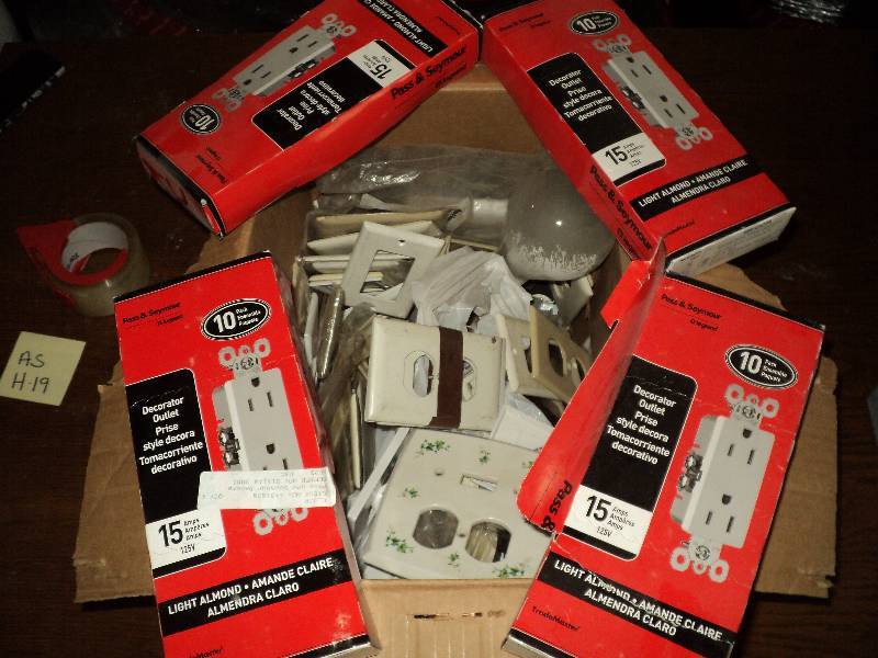 lot 18 image: box of outlet covers and outlets...