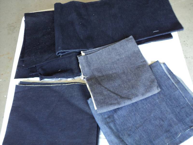 lot 45 image: many yards of denim material and co...