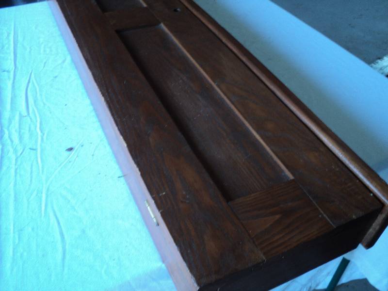 lot 101 image: wood box 44in long, 11in deep, 4 wi...