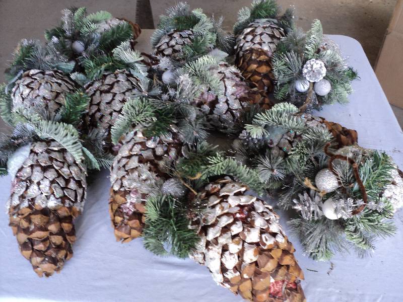 lot 120 image: box of giant pinecones , some are d...