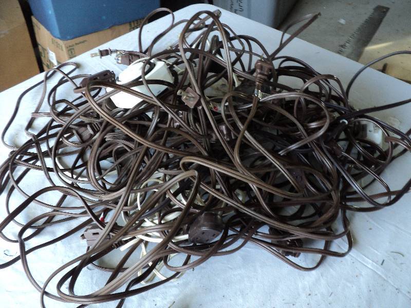 lot 129 image: box of extension cors...