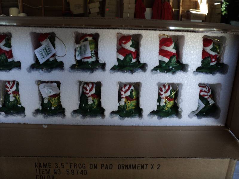 lot 136 image: 24 new frog christmas ornaments...