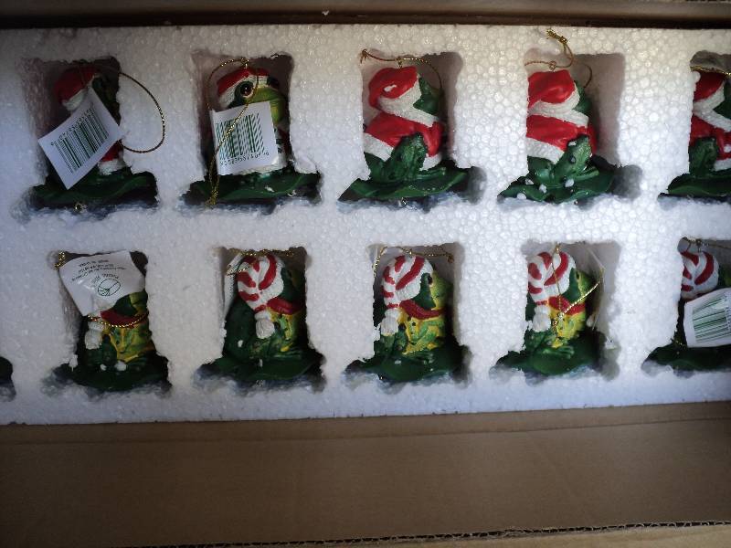 lot 137 image: 24 new frog christmas ornaments...