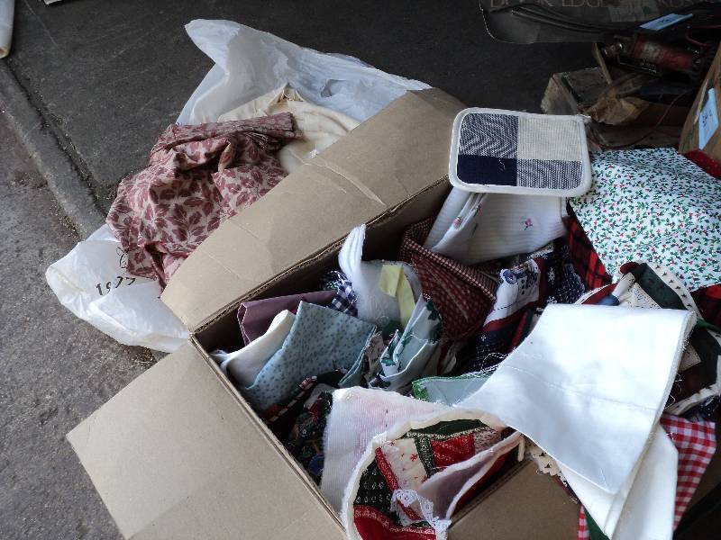 lot 171 image: box of quilting material and misc. ...