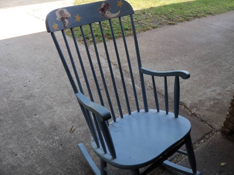 lot 172 image: blue rocking chair...