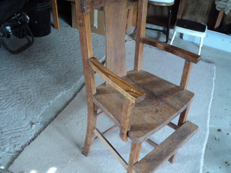 lot 190 image: very old childs all wood chair...