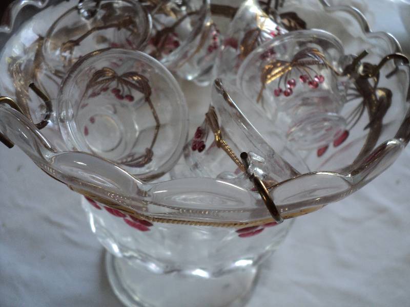 lot 212 image: Mosser Glass, cherry platter, punch...