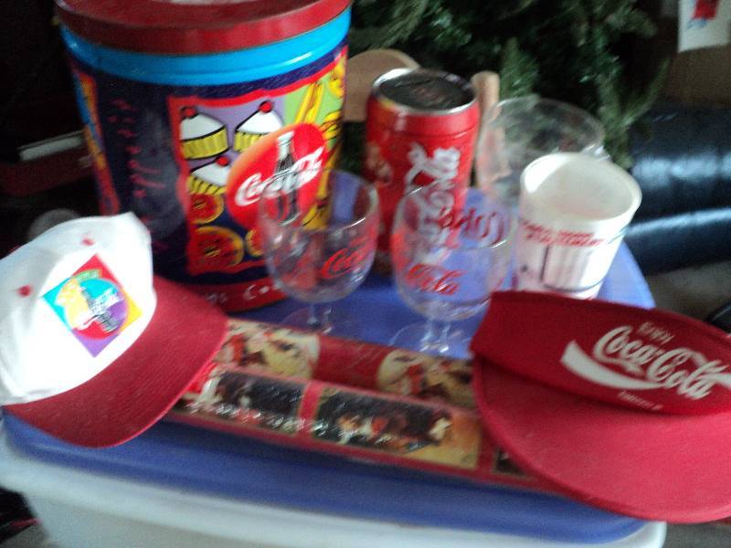 lot 226 image: coca-cola tins, glasses, hats, and ...