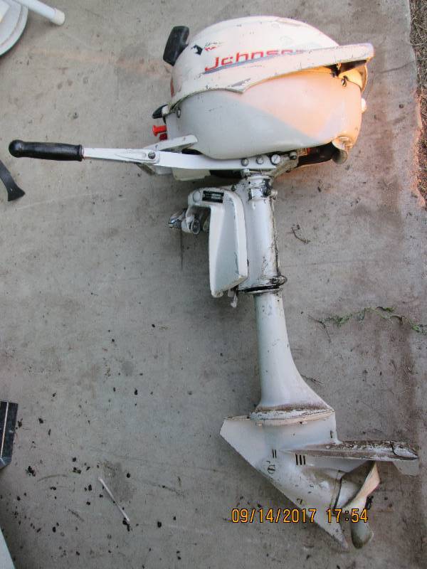 lot 51 image: Johnson JW18R boat motor, ran well ...