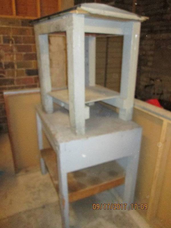 lot 76 image: 2 Work tables, shown stacked...