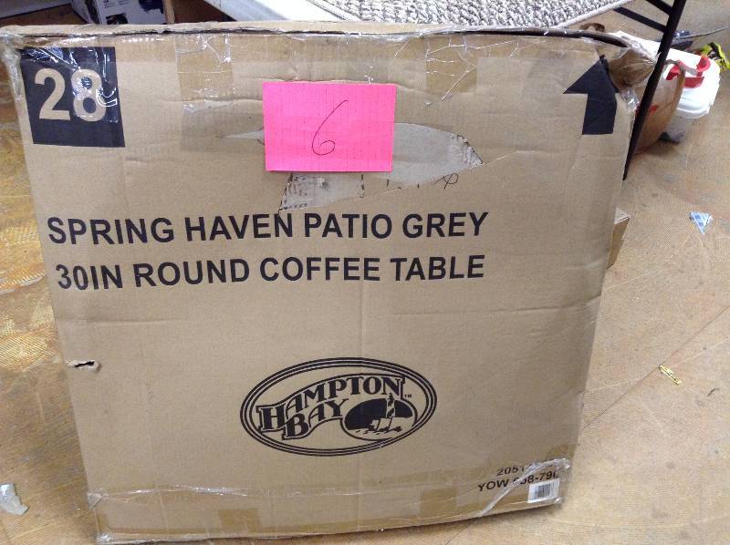 lot 6 image: Spring Haven Patio Grey 30 in Coffee Table New
