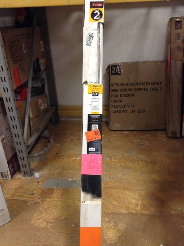 lot 12 image: Delta 60 in. Sliding Bathtub Door Track Assembly Kit in White
