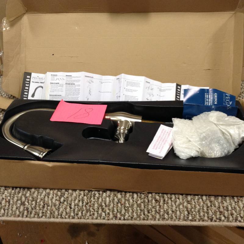 lot 18 image: Pegasus FP0A5013BNV Newbury Pull-Out Spray Kitchen Faucet, Brushed Nickel