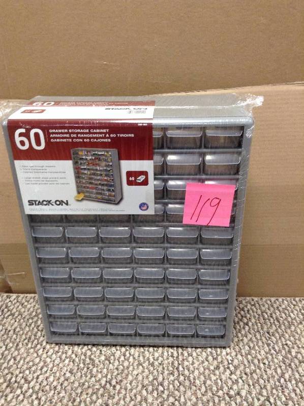 lot 119 image: Stack on 60 drawer storage cabinet