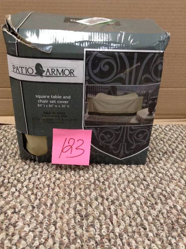 lot 123 image: Patio Armor Square table and chair cover