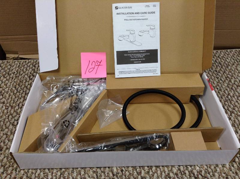 lot 127 image: Glacier Bay Single-Handle Pull Out Sprayer Kitchen Faucet