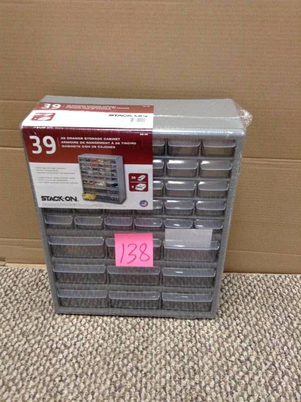 lot 138 image: Stack-on 39 drawer storage cabinet
