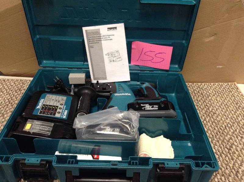 lot 155 image: Makita Cordless Combination Hammer Model HRH01 in like new condition