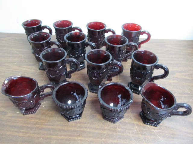 lot 95 image: Lot of Ruby Red Avon Glasses