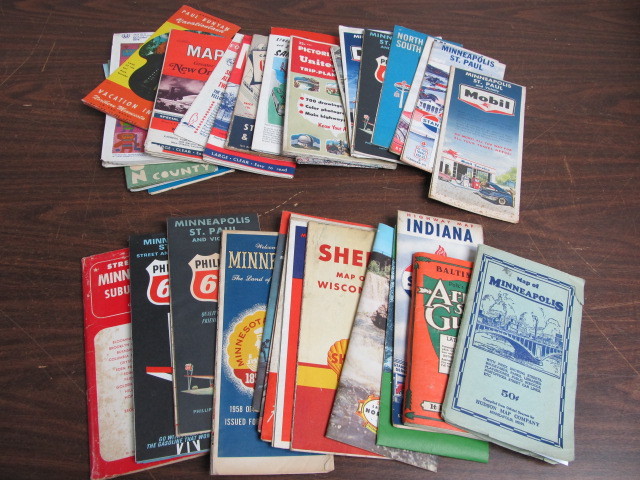 lot 108 image: Lot of Vintage Gas Station etc Road Maps