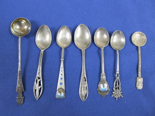 lot 110 image: Lot of Vintage Sterling Silver Souvenir Spoons