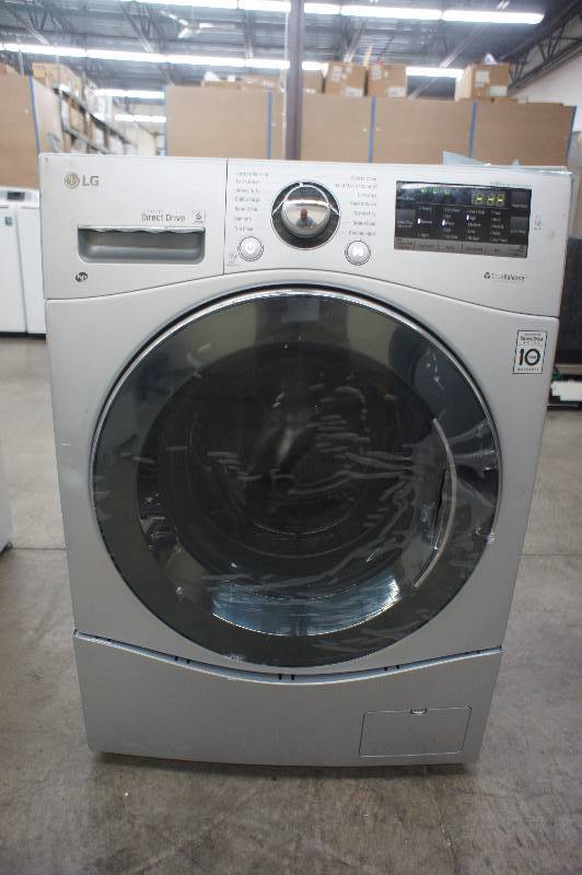 lot 7 image: New - Scratch & Dent LG Model # (WM3488HS) -Front-Loading Electric WasherDryer COMBO - Silver COLOR  -Tested Works - MSRP $ 1999.99