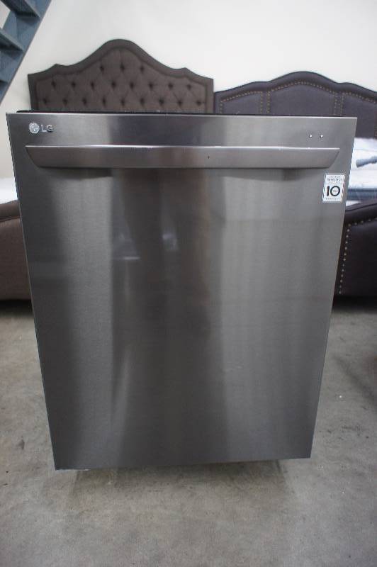 lot 14 image: New - Scratch & Dent LG Model # (LDF7774BD) - 24 Fully-Integrated Dishwasher w Height Adjustable 3rd Rack - Black Stainless Steel   -Tested Works - MSRP $ 999.99