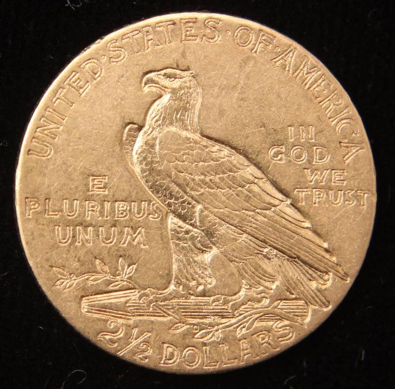 1925-D US $2 12 DOLLAR GOLD INDIAN XF