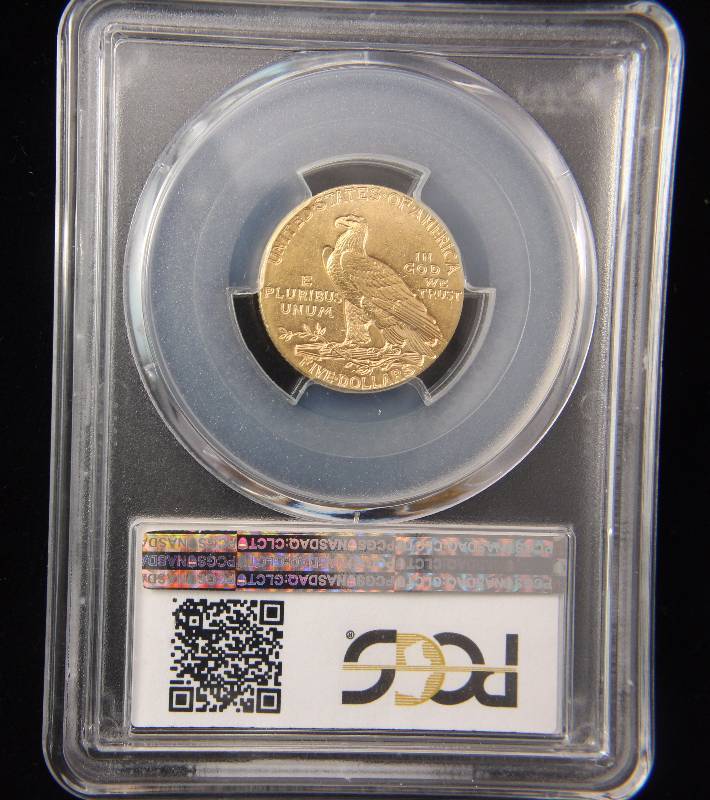 1911 US $5 GOLD INDIAN AU58 PCGS