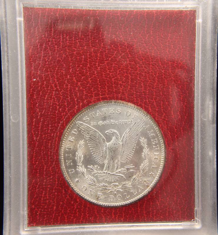 EXTREMELY RARE 1891-S MORGAN SILVER DOLLAR MS65 REDFIELD HOARD ORIGINAL PARAMOUNT ENCASED