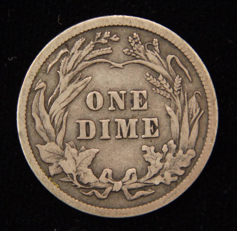 1916 BARBER SILVER DIME VF